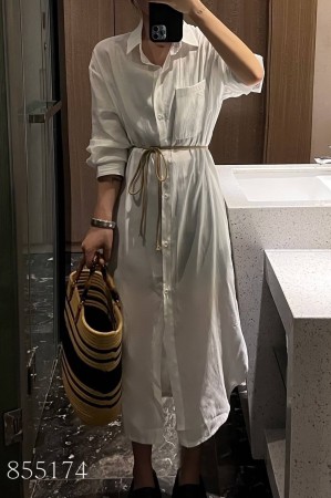 天絲棉長襯領洋加腰帶