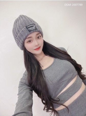 秋冬粗針小標帽 