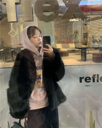 名媛質感網美必收仿皮草毛毛長版外套 