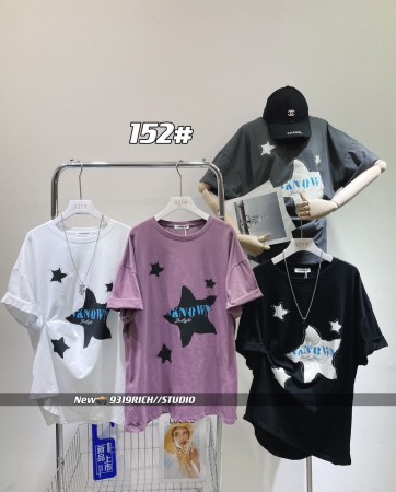  英文字星星大版棉T 