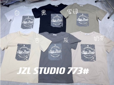  復古英字涼感棉雪花棉T 