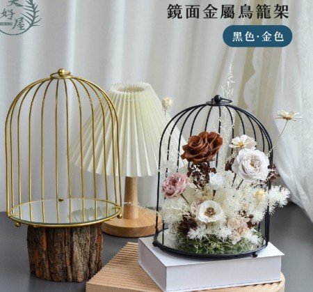 鏡面金屬鳥籠架 