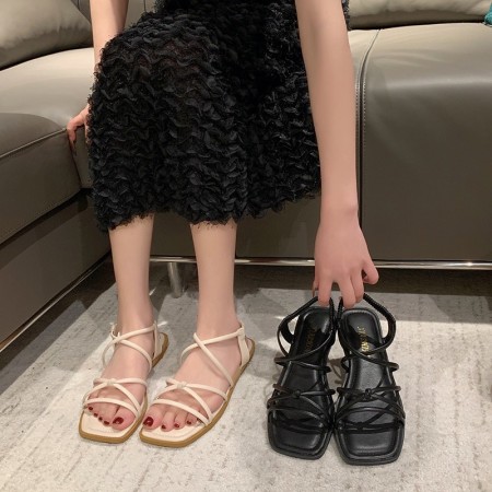 韓版方頭涼鞋35-40(L