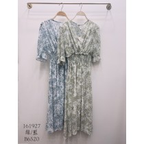 交叉v領變形蟲雪紡洋裝