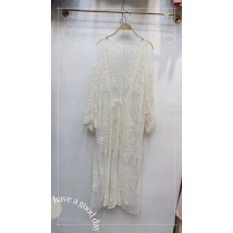 刺繡蕾絲長罩衫