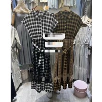 下拼紗格紋長洋 
