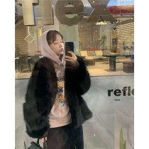 名媛質感網美必收仿皮草毛毛長版外套 