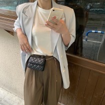 小金球菱格紋鏈條肩背包