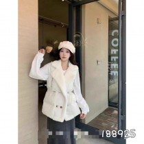 毛領雙排釦鋪棉背心