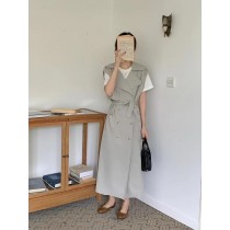 翻領雙排扣西裝背心洋
