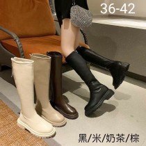 後拉鍊厚底馬丁靴36-42