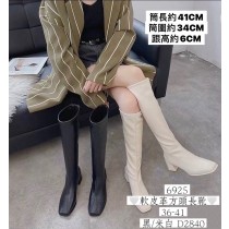 軟皮革方頭長靴36-41