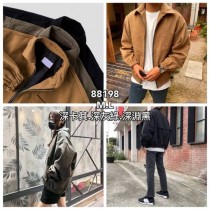 韓國質感高磅面料口袋造型寬鬆落肩情侶款休閒外套