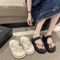 厚底水鑽拖鞋35-40(L