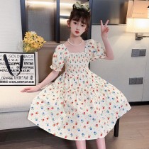 碎花泡泡袖洋裝120-170(D