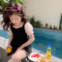 甜美泡泡袖公主泳裝90-150(D