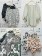 澎袖可一字花花雪紡上衣